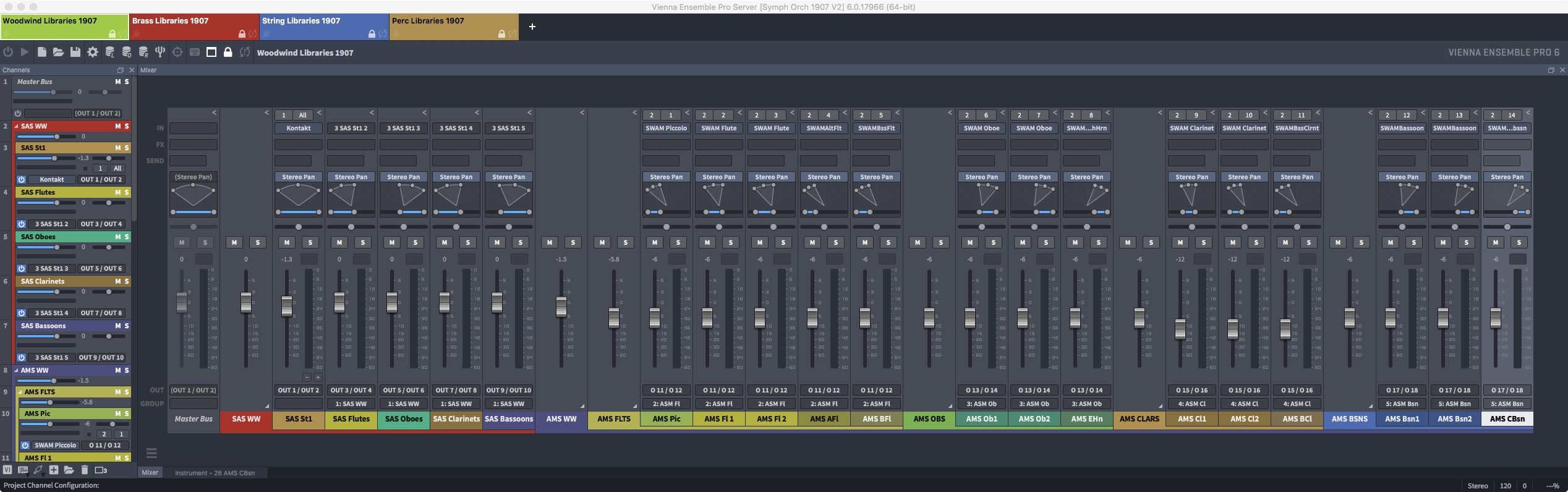 Image of VIP instance with Spitfire Audio Symphonic Woodwind and Audio Modeling SWAM Woodwinds library