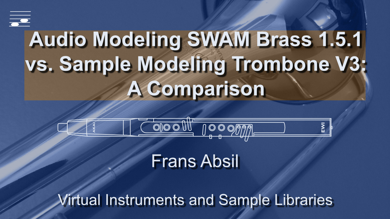 YouTube thumbnail for the Audio Modeling vs Sample Modeling Trombone Comparison video