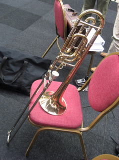 Trombone in slide-ly awkward position