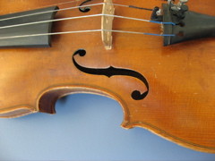 Photo of violin f-hole